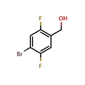 Chemical structure of 4-Bromo-2,5-difluorobenzyl alcohol , CAS 486460-26-8, AChemBlock N24984