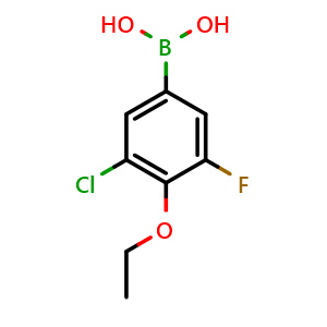Chemical structure of 3-Chloro-4-ethoxy-5-fluorophenylboronic acid , CAS 2096334-30-2, AChemBlock N24987
