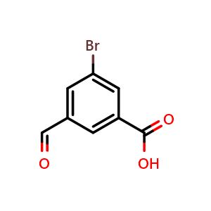 Chemical structure of 3-Bromo-5-formylbenzoic acid , CAS 398119-27-2, AChemBlock N24988