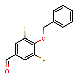 Chemical structure of 3,5-Difluoro-4-(phenylmethoxy)-benzaldehyde , CAS 125036-88-6, AChemBlock N24996
