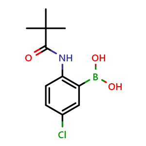 Chemical structure of 5-Chloro-2-(pivaloylamino)phenylboronic acid , CAS 185950-64-5, AChemBlock N25018