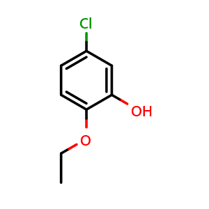 Chemical structure of 5-Chloro-2-ethoxyphenol , CAS 57428-47-4, AChemBlock N25020
