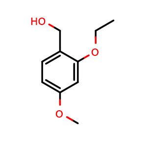 Chemical structure of (2-Ethoxy-4-methoxyphenyl)methanol , CAS 181819-54-5, AChemBlock N25024