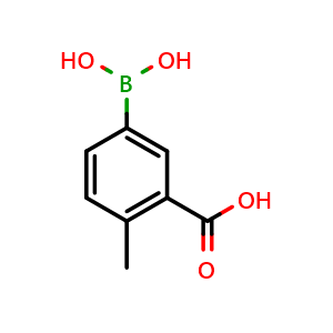 Chemical structure of 3-Carboxy-4-methylphenylboronic acid , CAS 1256346-18-5, AChemBlock N25040