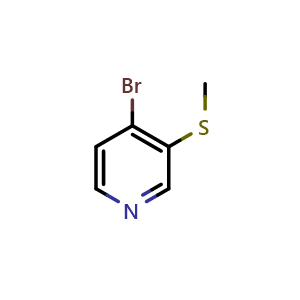Chemical structure of 4-Bromo-3-(methylsulfanyl)pyridine , CAS 1394291-44-1, AChemBlock N25058