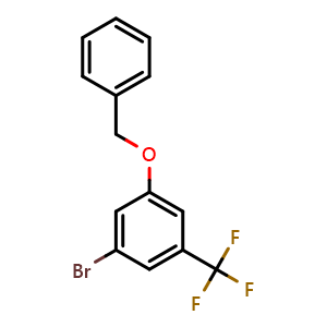 Chemical structure of 1-(Benzyloxy)-3-bromo-5-trifluoromethylbenzene , CAS 130723-14-7, AChemBlock N25080