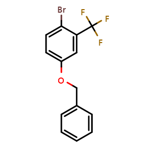 Chemical structure of 5-(Benzyloxy)-2-bromobenzotrifluoride , CAS 678164-30-2, AChemBlock N25084