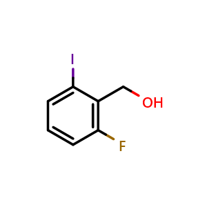 Chemical structure of 2-Fluoro-6-iodobenzyl alcohol , CAS 911825-94-0, AChemBlock N25105