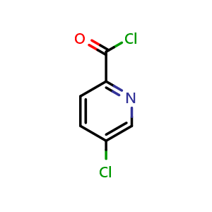 Chemical structure of 5-Chloropicolinoyl chloride , CAS 128073-03-0, AChemBlock N25108