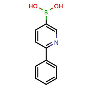 Chemical structure of 6-Phenylpyridine-3-boronic acid , CAS 155079-10-0, AChemBlock N25120