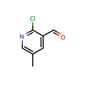 Chemical structure of 2-Chloro-5-methylpyridine-3-carbaldehyde , CAS 92444-99-0, AChemBlock N25126
