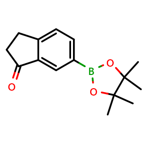 Chemical structure of 6-(4,4,5,5-Tetramethyl1,3,2-dioxaboralan-2-yl)-2,3-dihydroinden-1-one , CAS 915402-06-1, AChemBlock N25129
