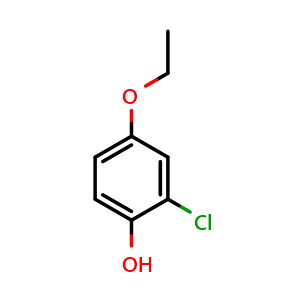 Chemical structure of 2-Chloro-4-ethoxyphenol , CAS 344326-18-7, AChemBlock N25132