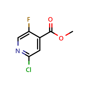 Chemical structure of Methyl 2-chloro-5-fluoroisonicotinate , CAS 876919-10-7, AChemBlock N25133