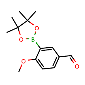Chemical structure of 4-Methoxy-3-(tetramethyl-1,3,2-dioxaborolan-2-yl)benzaldehyde , CAS 443776-90-7, AChemBlock N25143