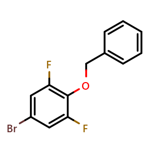 Chemical structure of 4-Bromo-2,6-difluoro-1-(benzyloxy)benzene , CAS 99045-18-8, AChemBlock N25146