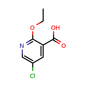 Chemical structure of 5-Chloro-2-ethoxynicotinic acid , CAS 68359-07-9, AChemBlock N25172