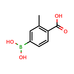 Chemical structure of 4-Carboxy-3-methylphenylboronic acid , CAS 191089-06-2, AChemBlock N25176