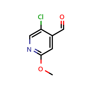 Chemical structure of 5-Chloro-2-methoxy-pyridine-4-carbaldehyde , CAS 1060810-36-7, AChemBlock N25177