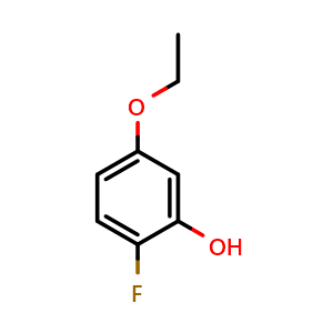 Chemical structure of 5-Ethoxy-2-fluorophenol , CAS 577793-66-9, AChemBlock N25197
