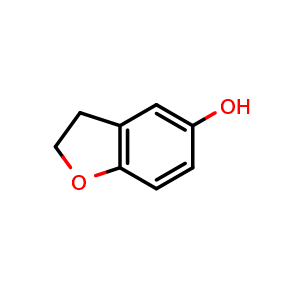 Chemical structure of 2,3-Dihydro-1-benzofuran-5-ol , CAS 40492-52-2, AChemBlock N25202