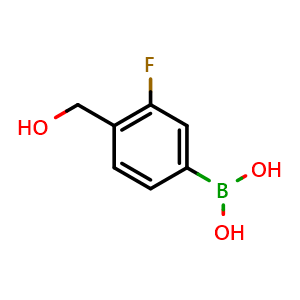 Chemical structure of 3-Fluoro-4-hydroxymethylbenzeneboronic acid , CAS 1082066-52-1, AChemBlock N25203