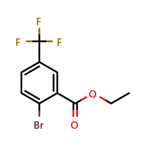 Chemical structure of 2-Bromo-5-(trifluoromethyl)benzoic acid ethyl ester , CAS 1214336-55-6, AChemBlock N25214