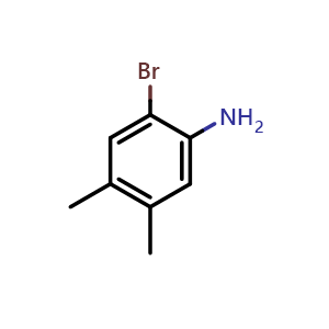 Chemical structure of 2-Bromo-4,5-dimethyl aniline , CAS 22364-29-0, AChemBlock N25221