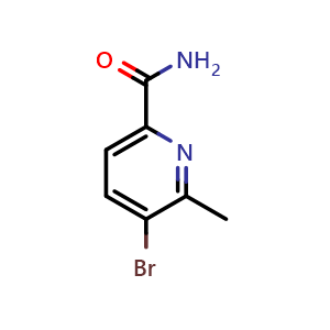 Chemical structure of 3-Bromo-2-methylpyridine-6-carboxamide , CAS 1228014-22-9, AChemBlock N25229