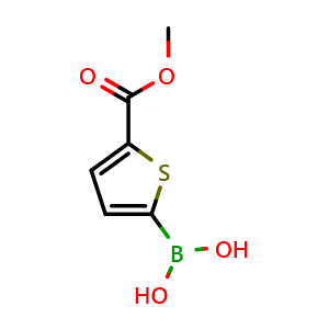 Chemical structure of Thiophene-2-carboxylic acid methyl ester-5-boronic acid , CAS 876189-21-8, AChemBlock N25238