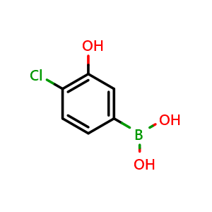 Chemical structure of 4-Chloro-3-hydroxyphenylboronic acid , CAS 915201-06-8, AChemBlock N25249