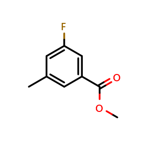 Chemical structure of Methyl 3-fluoro-5-methylbenzoate , CAS 660416-38-6, AChemBlock N25251
