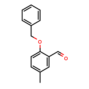 Chemical structure of 5-Methyl-2-(phenylmethoxy)benzaldehyde , CAS 53389-98-3, AChemBlock N25262