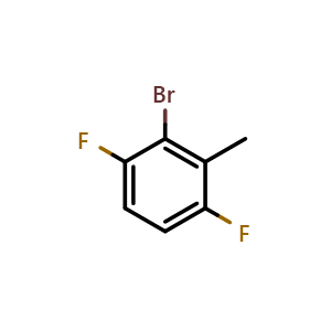 Chemical structure of 2-Bromo-3,6-difluorotoluene , CAS 1208074-75-2, AChemBlock N25285