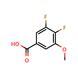 Chemical structure of 3,4-Difluoro-5-methoxybenzoic acid , CAS 887584-98-7, AChemBlock N25323