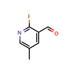 Chemical structure of 2-Fluoro-5-methylpyridine-3-carbaldehyde , CAS 1160993-95-2, AChemBlock N25335