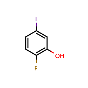 Chemical structure of 2-Fluoro-5-iodophenol , CAS 186589-89-9, AChemBlock N25346