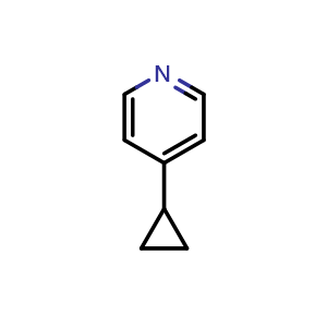 Chemical structure of 4-Cyclopropylpyridine , CAS 4904-21-6, AChemBlock N25361