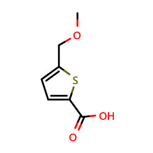 Chemical structure of 5-(Methoxymethyl)thiophene-2-carboxylic acid , CAS 61855-04-7, AChemBlock N25374