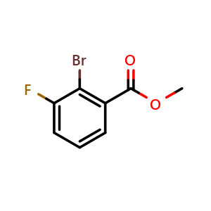 Chemical structure of 2-Bromo-3-fluorobenzoic acid methyl ester , CAS 647020-71-1, AChemBlock N25375
