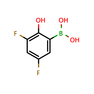 Chemical structure of 3,5-Difluoro-2-hydroxyphenylboronic acid , CAS 1150114-51-4, AChemBlock N25386