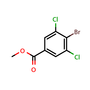 Chemical structure of 4-Bromo-3,5-dichloro-benzoic acid methyl ester , CAS 117738-81-5, AChemBlock N25392