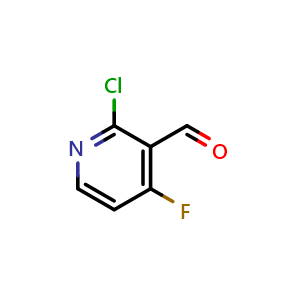 Chemical structure of 2-Chloro-4-fluoropyridine-3-carbaldehyde , CAS 1060809-21-3, AChemBlock N25394