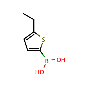Chemical structure of 2-Ethylthiophene-5-boronic acid , CAS 162607-16-1, AChemBlock N25395
