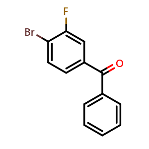 Chemical structure of (4-Bromo-3-fluorophenyl)phenylmethanone , CAS 1196395-22-8, AChemBlock N25396