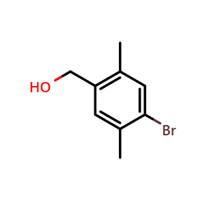 Chemical structure of 4-Bromo-2,5-dimethylbenzyl alcohol , CAS 952303-55-8, AChemBlock N25402