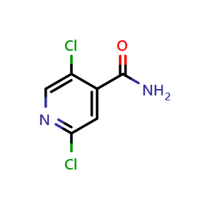 Chemical structure of 2,5-Dichloroisonicotinamide , CAS 1221791-56-5, AChemBlock N25426