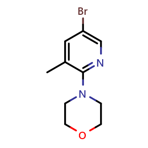 Chemical structure of 5-Bromo-3-methyl-2-(morpholino)pyridine , CAS 566158-47-2, AChemBlock N25429