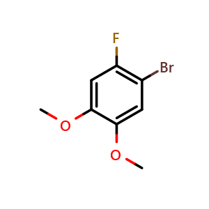 Chemical structure of 1-Bromo-2-fluoro-4,5-dimethoxybenzene , CAS 1095544-81-2, AChemBlock N25432