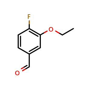 Chemical structure of 3-Ethoxy-4-fluorobenzaldehyde , CAS 870837-27-7, AChemBlock N25433